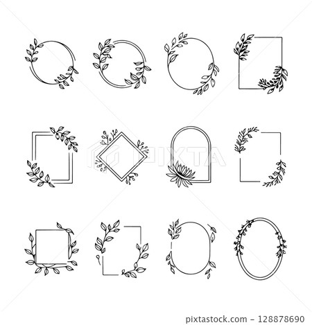 Decorative Rough Frame Collection. A pack of expressive and roughly outlined abstract frames in varied forms, ideal for bold and artistic compositions. Decorative Rough Frame Collection. A pack of expressive and roughly outlined abstract frames in varied forms, ideal for bold and artistic compositions. 128878690
