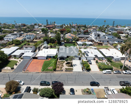 Aerial view of Carlsbad, Oceanside villas, holiday rentals in South California Aerial view of Carlsbad, Oceanside villas, holiday rentals in South California 128878925