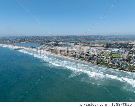 Aerial view of Carlsbad, Oceanside villas, holiday rentals in South California Aerial view of Carlsbad, Oceanside villas, holiday rentals in South California 128878930