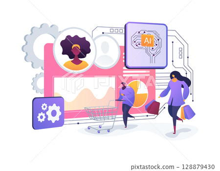 Behavioral Analytics for Upselling and Cross-Selling abstract concept vector illustration. Behavioral Analytics for Upselling and Cross-Selling abstract concept vector illustration. 128879430