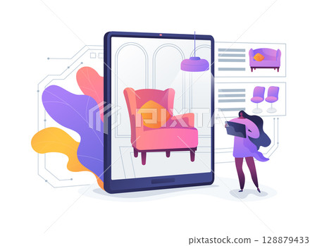 Augmented Reality for Product Demos abstract concept vector illustration. 128879433