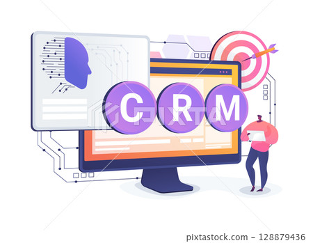 Smart CRM Platforms abstract concept vector illustration. 128879436