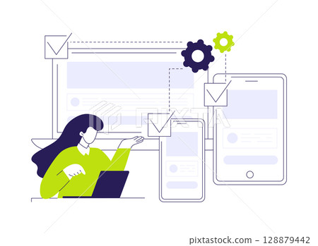 Web app abstract concept vector illustration. 128879442