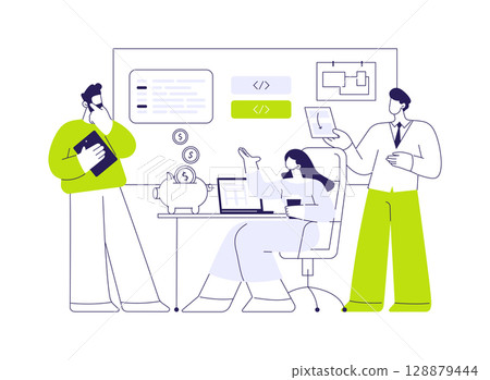 Hybrid mobile app abstract concept vector illustration. 128879444