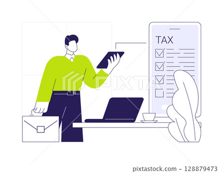 Tax filing app abstract concept vector illustration. 128879473