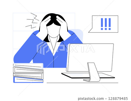 Stress isolated cartoon vector illustrations. 128879485