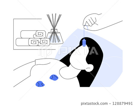 Crystal healing isolated cartoon vector illustrations. Crystal healing isolated cartoon vector illustrations. 128879491