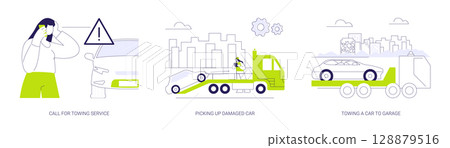 Smart city transportation abstract concept vector illustrations. 128879516