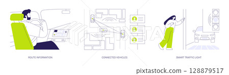 Towing service abstract concept vector illustrations. 128879517