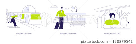 Public transport passenger abstract concept vector illustrations. Public transport passenger abstract concept vector illustrations. 128879541