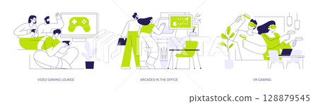 Office life entertainment isolated cartoon vector illustrations se Office life entertainment isolated cartoon vector illustrations se 128879545