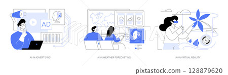 AI Empowering Insights abstract concept vector illustrations. AI Empowering Insights abstract concept vector illustrations. 128879620