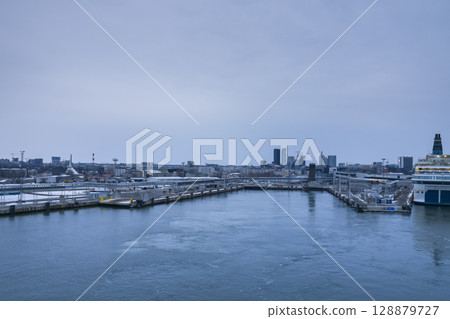 Port of Tallinn, Estonia - View from the sea 128879727