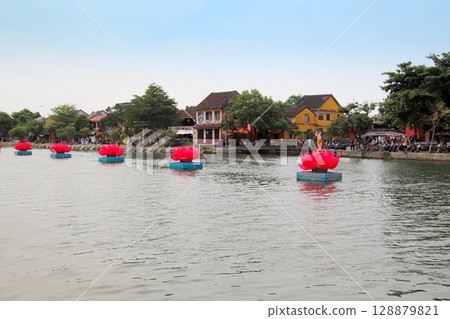 Du Bon River scenery in Hoi An, Vietnam Du Bon River scenery in Hoi An, Vietnam 128879821