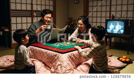 A typical Japanese living room in the late 1970s 128879856