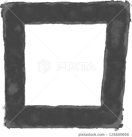 Hand-painted ink black square icon Hand-painted ink black square icon 128880608
