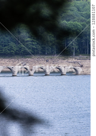 Taushubetsu River Bridge at Lake Nukabira in Hokkaido 128881107