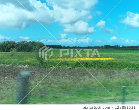 Portugal, Lisbon-Porto train travel, train window, May Portugal, Lisbon-Porto train travel, train window, May 128881531