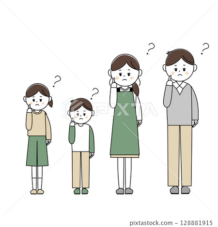 Illustration of a wondering parent and child 128881915