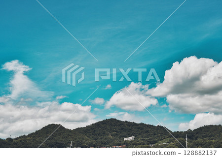 Natural landscape of blue sky and mountains 128882137