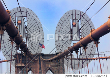 Brooklyn bridge barriers 128882341