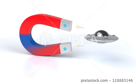 Magnet Attracting UFO: Magnetic Levitation Concept 128883146