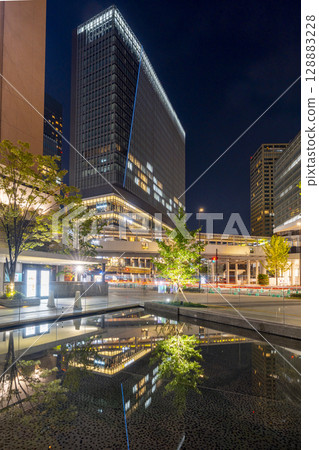 Umekita night view in front of JR Osaka Station, Umekita Square, Innogate Osaka Umekita night view in front of JR Osaka Station, Umekita Square, Innogate Osaka 128883228