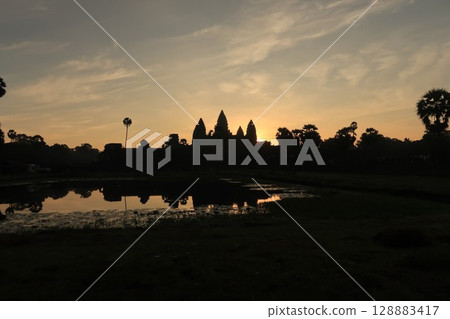 Angkor Wat at sunrise Angkor Wat at sunrise 128883417