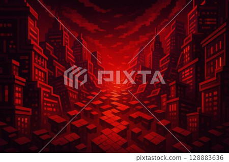 扭曲的像素城市和遊戲結束的挫敗感 128883636