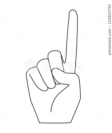 Hand with index finger up Vector material White illustration 128883793