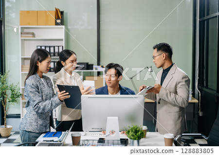 workplace stress and conflict with this intense scene of professionals in a heated office discussion workplace stress and conflict with this intense scene of professionals in a heated office discussion 128883805
