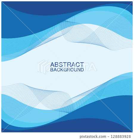 Abstract beach wave background design with blue vector combination, concept design for book cover, wallpaper, swimming pool, marine, lake 128883928