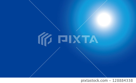 Vector illustration for background of blue sky and dazzling sun 128884338