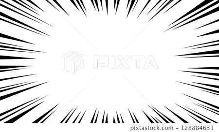 旭日集中線框背景/黑色 128884631