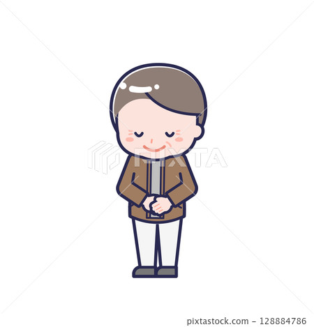 Senior in casual clothes / diagonal / male 08 Senior in casual clothes / diagonal / male 08 128884786