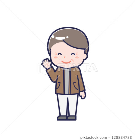 Senior in casual clothes / diagonal / male 10 Senior in casual clothes / diagonal / male 10 128884788