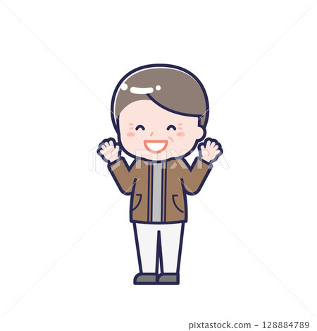 Senior in casual clothes / diagonal / male 11 Senior in casual clothes / diagonal / male 11 128884789