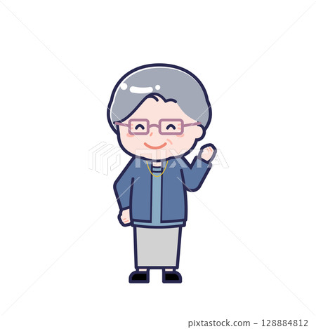 Senior in plain clothes / diagonal / female 04 128884812