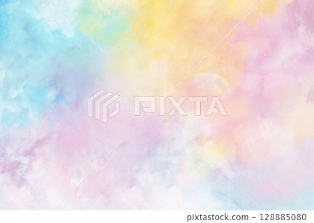 Pastel rainbow watercolor background 128885080