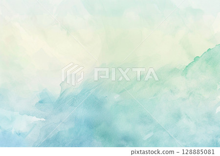 Pale green watercolor background 128885081