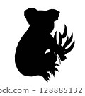 Silhouette illustration of a man eating eucalyptus leaves 128885132