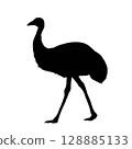 Walking emu silhouette illustration 128885133