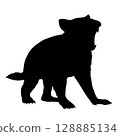 Silhouette illustration of a threatening Tasmanian devil 128885134