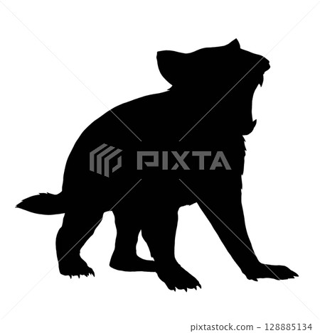 威脅性的塔斯馬尼亞惡魔的剪影插圖 威脅性的塔斯馬尼亞惡魔的剪影插圖 128885134