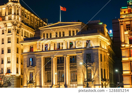外灘的夜景 外灘的夜景 128885254