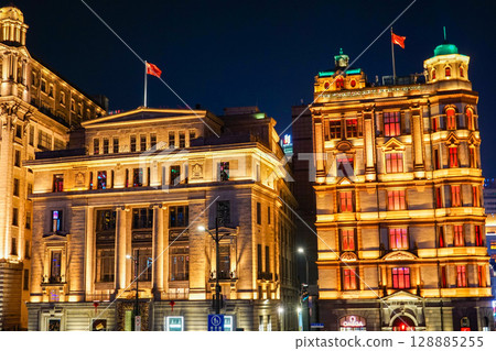 外灘的夜景 外灘的夜景 128885255