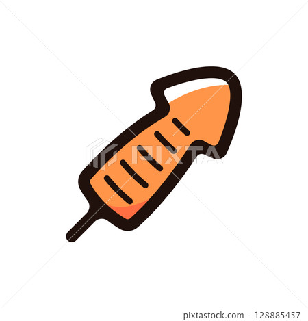 烤魷魚插圖圖示（日本料理、節慶、餐飲菜單材料） 128885457