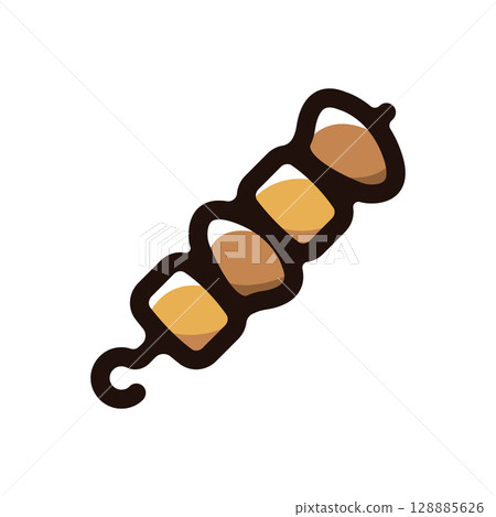 Shish kebab illustration icon (Arab Middle Eastern cuisine, meat dishes, food and drink menu material) 128885626