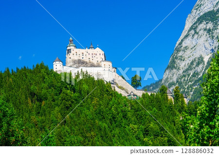 Castle Hohenwerfen Majestic Fortress in Werfen, Salzburg, Austria, a Historical Landmark Castle Hohenwerfen Majestic Fortress in Werfen, Salzburg, Austria, a Historical Landmark 128886032