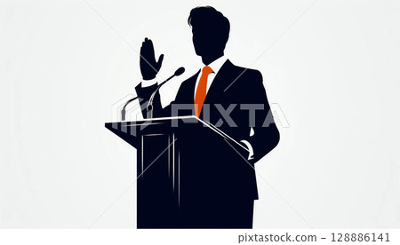 Illustration in the style of a political party election poster Illustration in the style of a political party election poster 128886141